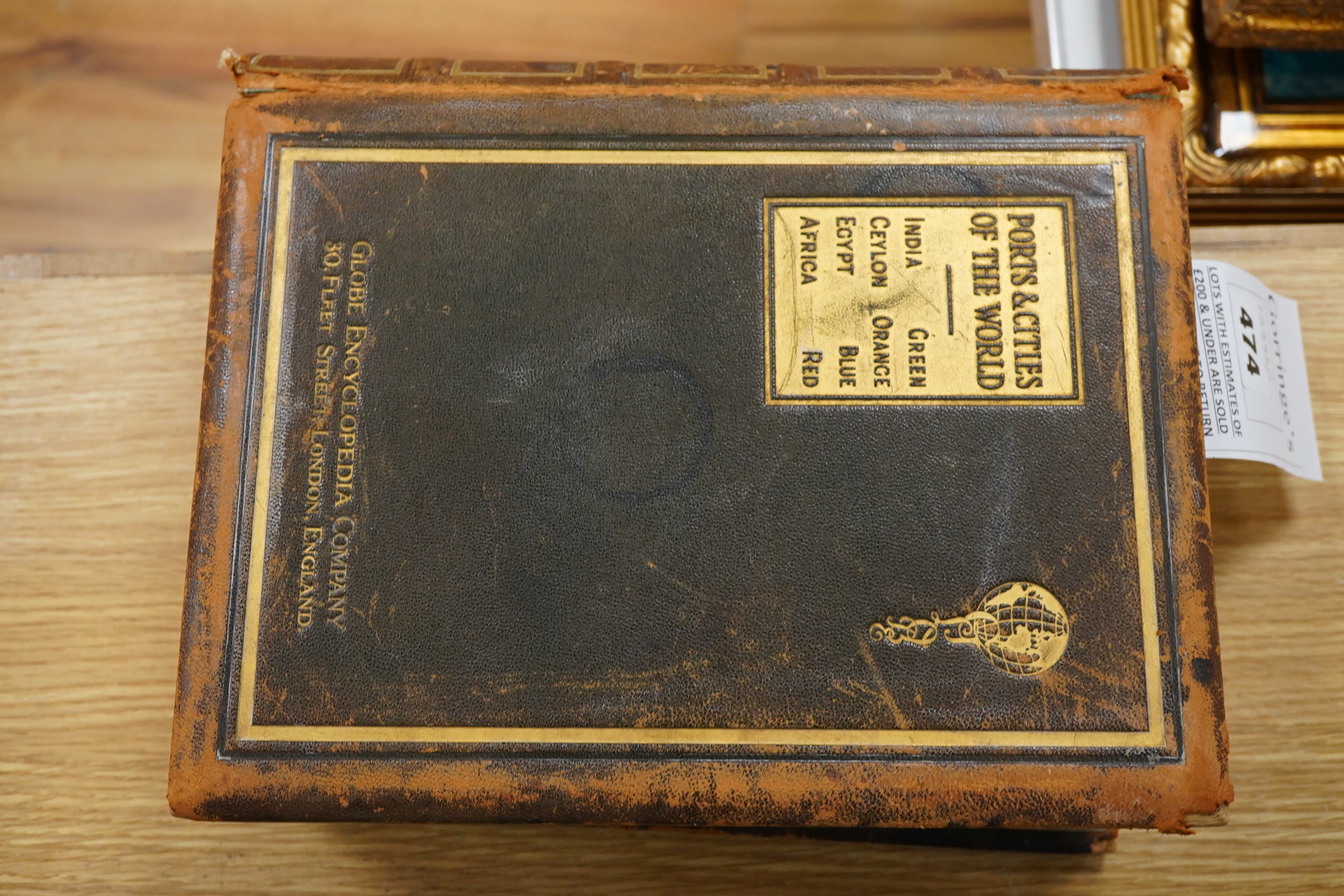 Ports and Cities of the world, 1927, Globe Encyclopaedia Company, London, leather bound hardback book